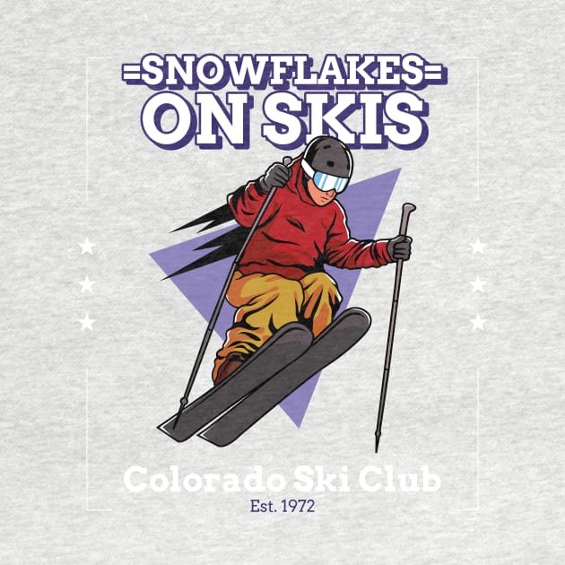 Snowflakes on Skis Skiing by VOIX Designs